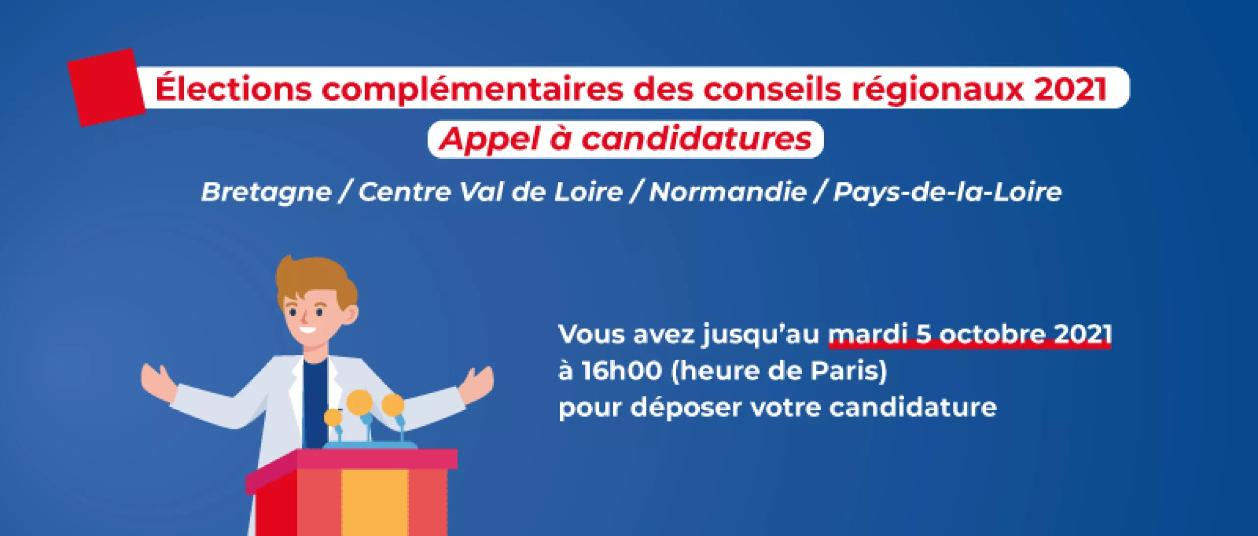 Appel à candidature : jusqu’au mardi 5 octobre 2021 à 16h00 (heure de Paris) pour déposer votre candidature