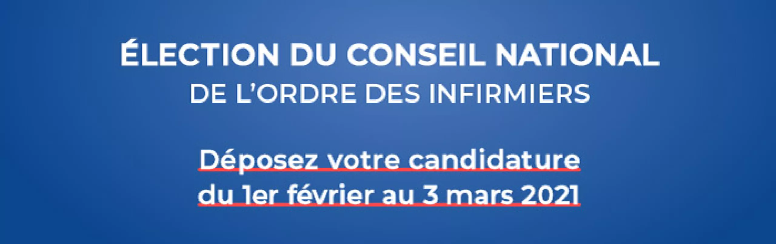 Bannière d'annonce de l'élection du Conseil national de l'Ordre des infirmiers