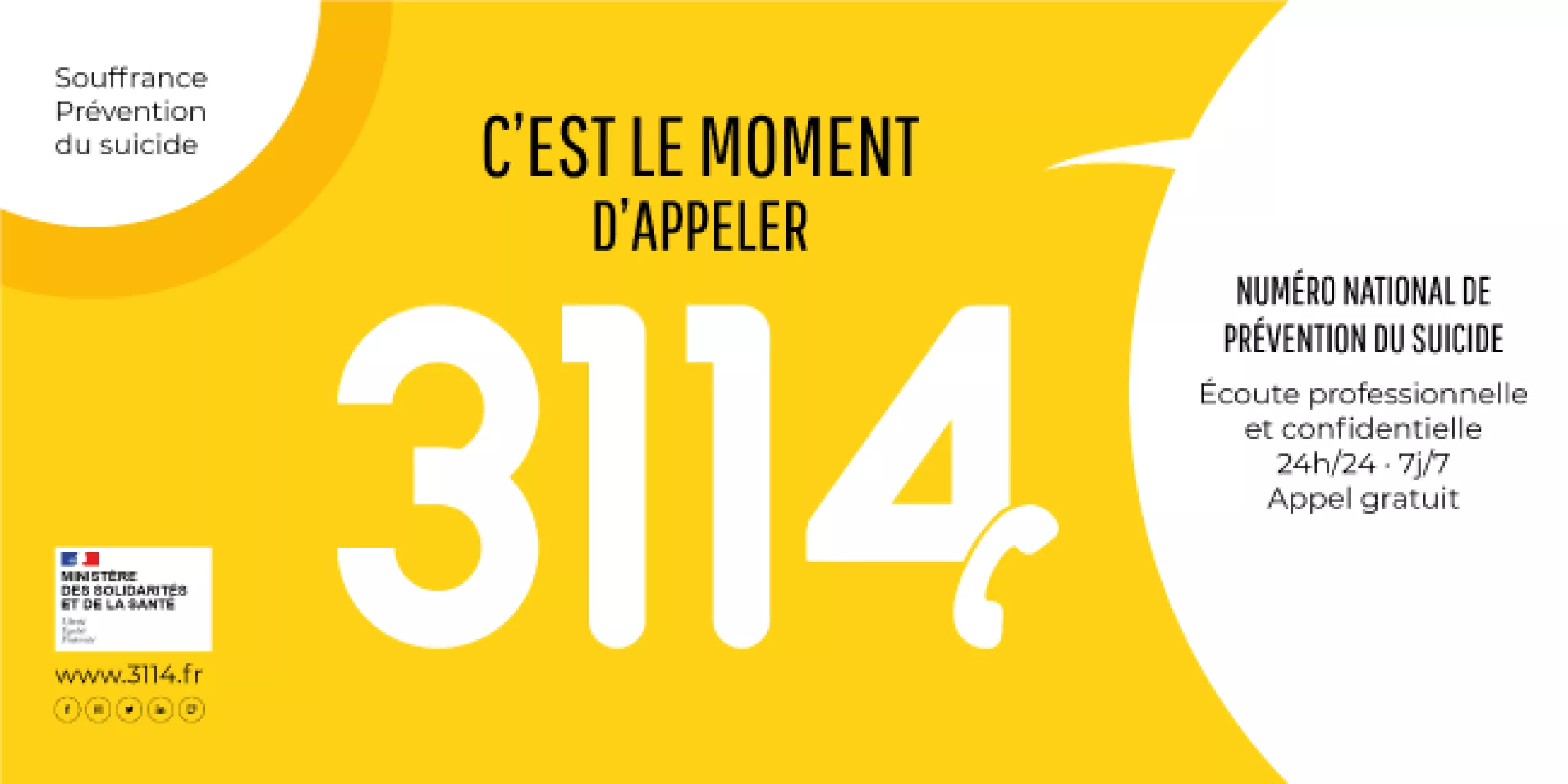 Visuel pour publication Twitter - Numéro national de prévention du suicide