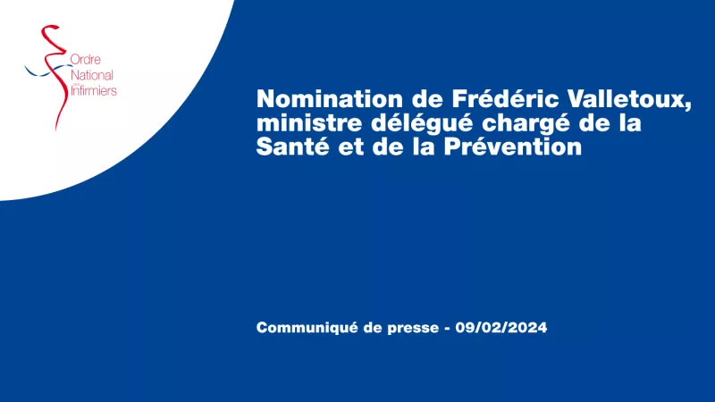 Nomination de Frédéric Valletoux, ministre délégué chargé de la Santé et de la Prévention