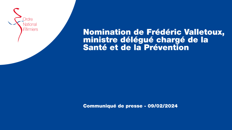 Nomination de Frédéric Valletoux, ministre délégué chargé de la Santé et de la Prévention