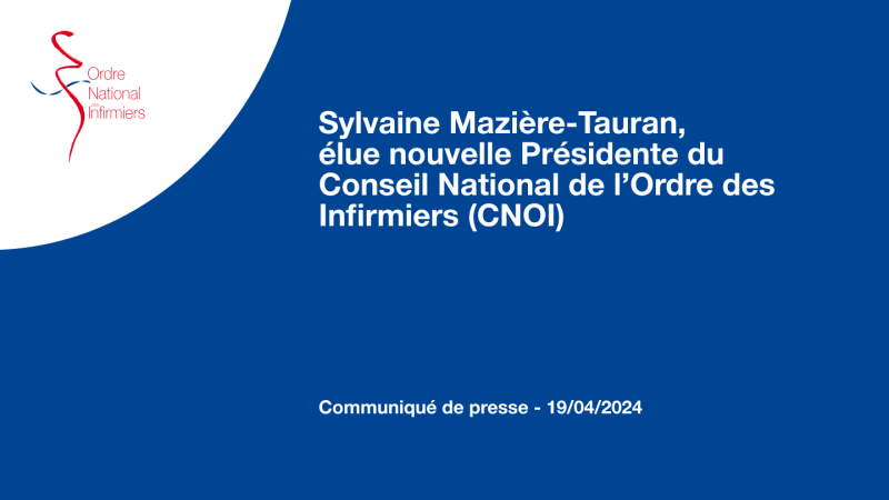 Sylvaine Mazière-Tauran, élue nouvelle Présidente du Conseil National de l’Ordre des Infirmiers (CNOI)