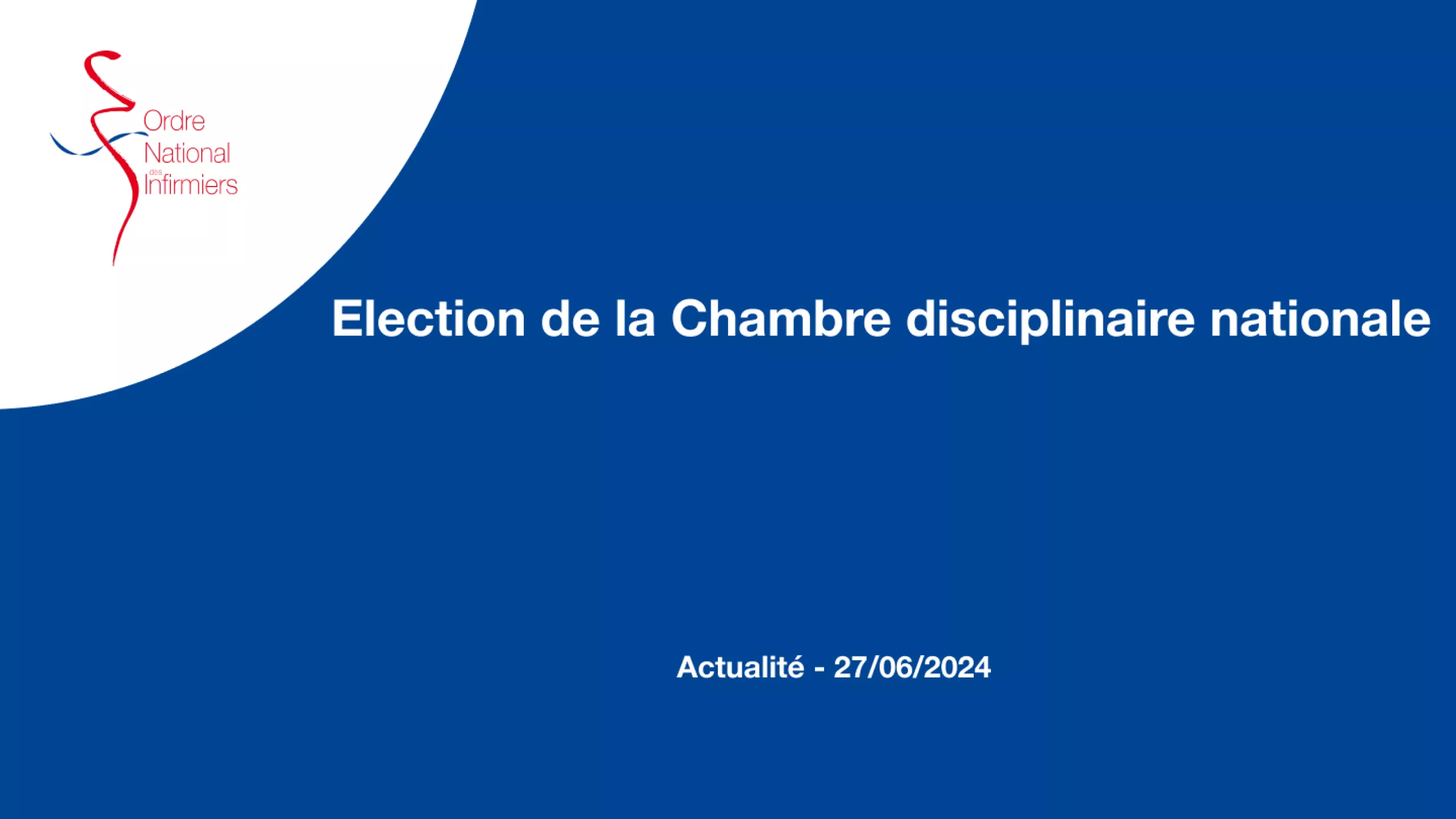 Election de la chambre disciplinaire