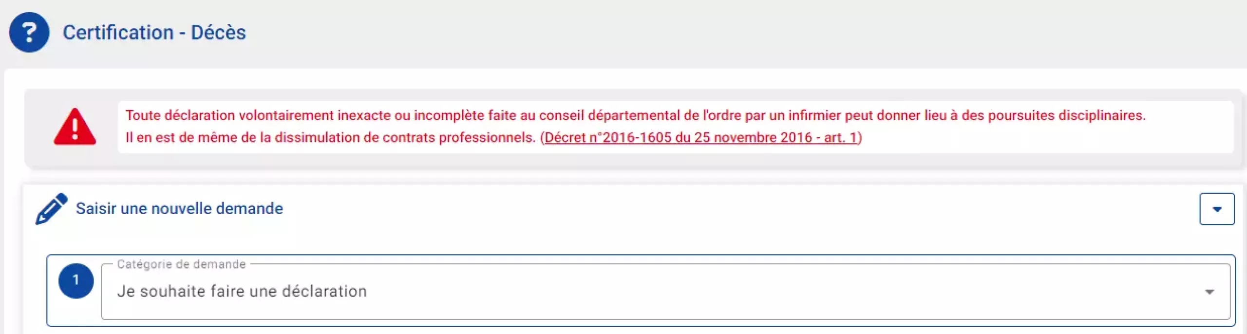 Je souhaite faire une déclaration