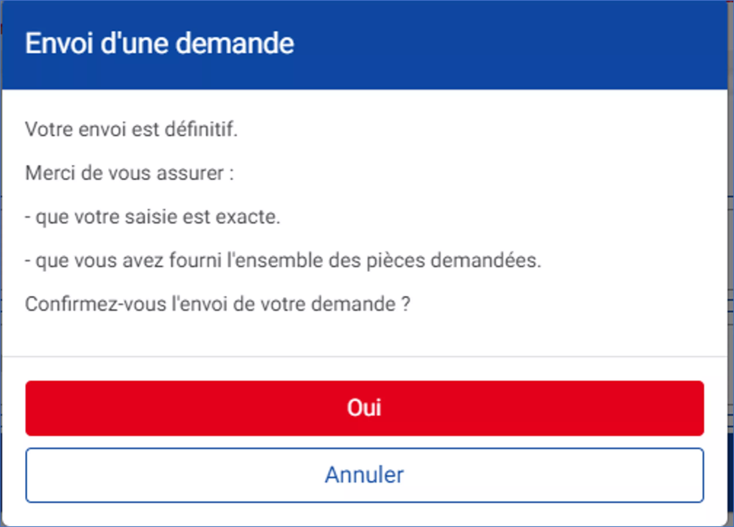 Confirmer l'envoi