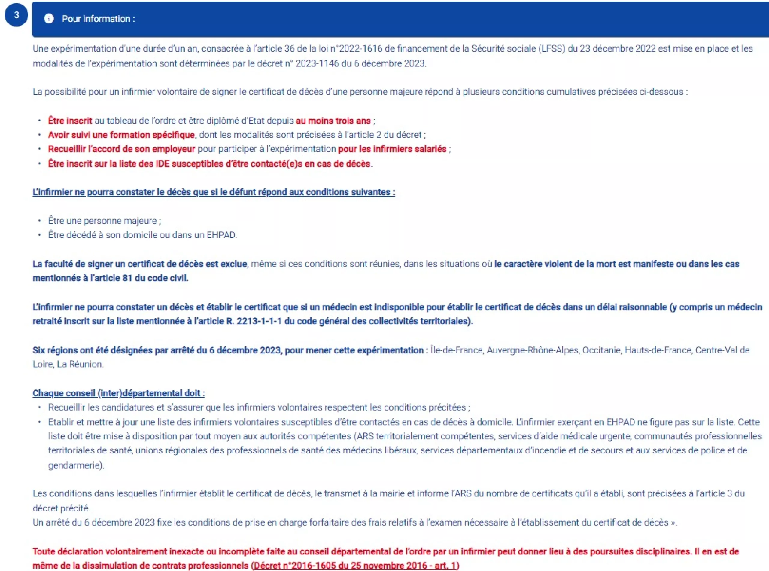 Bandeau d'informations