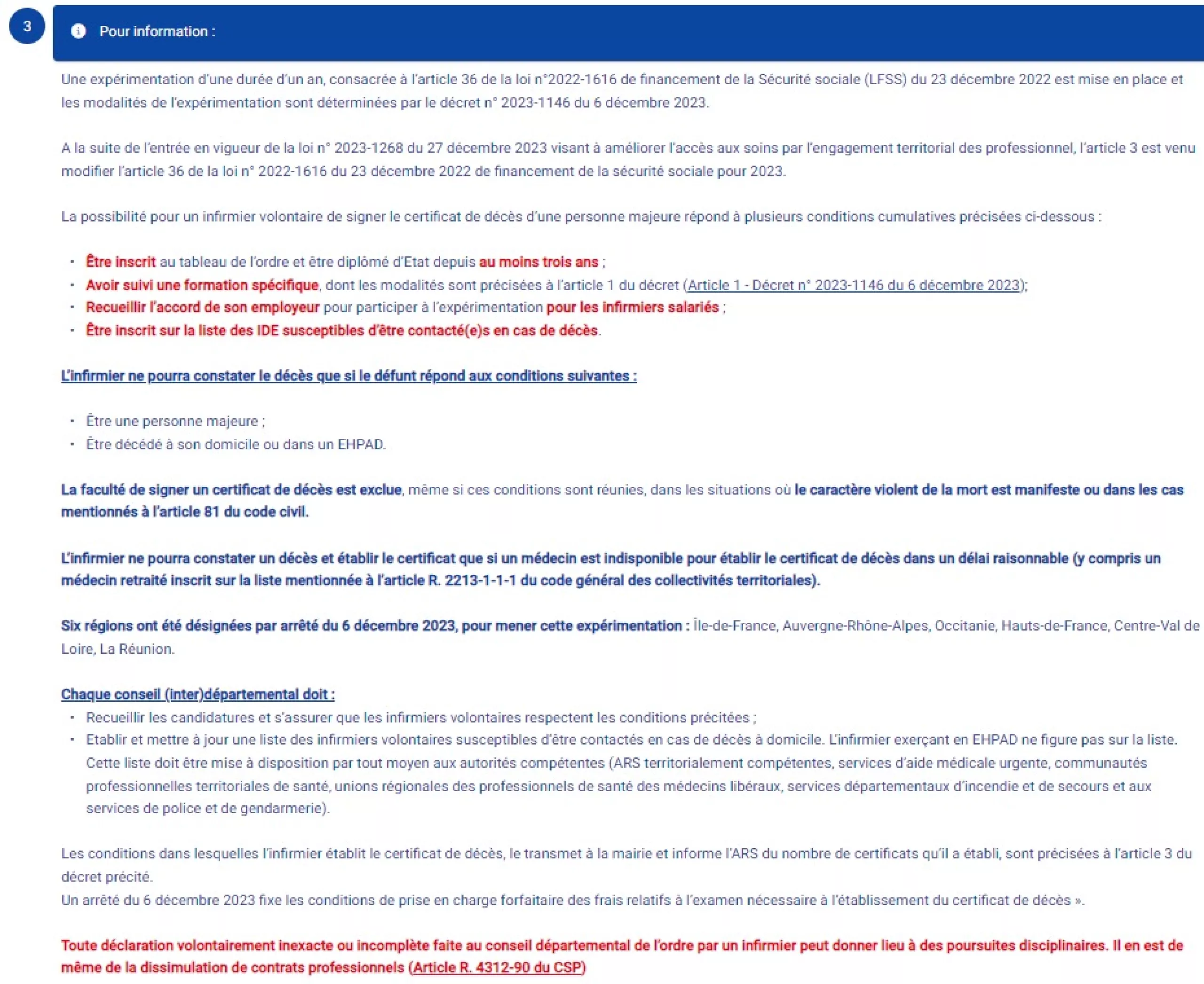 Bandeau d'informations