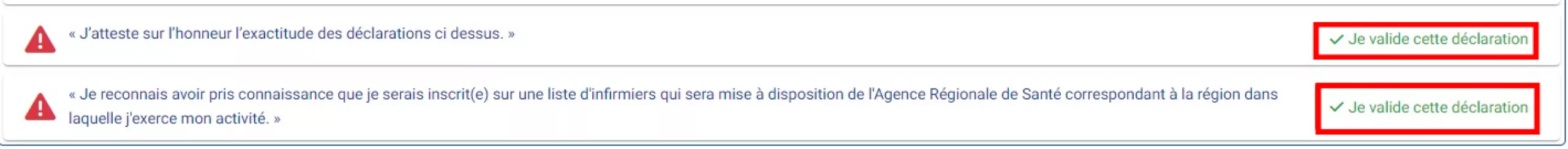 Je valide cette déclaration