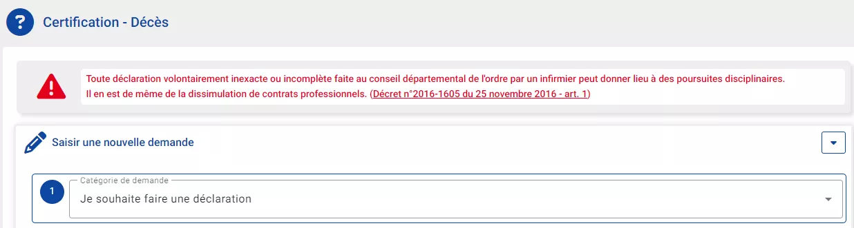 Je souhaite faire une déclaration